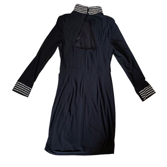 Eliza J Bead Detail Long Sleeve Sheath Dress In Black size 10 NWOT - Picture 13 of 13